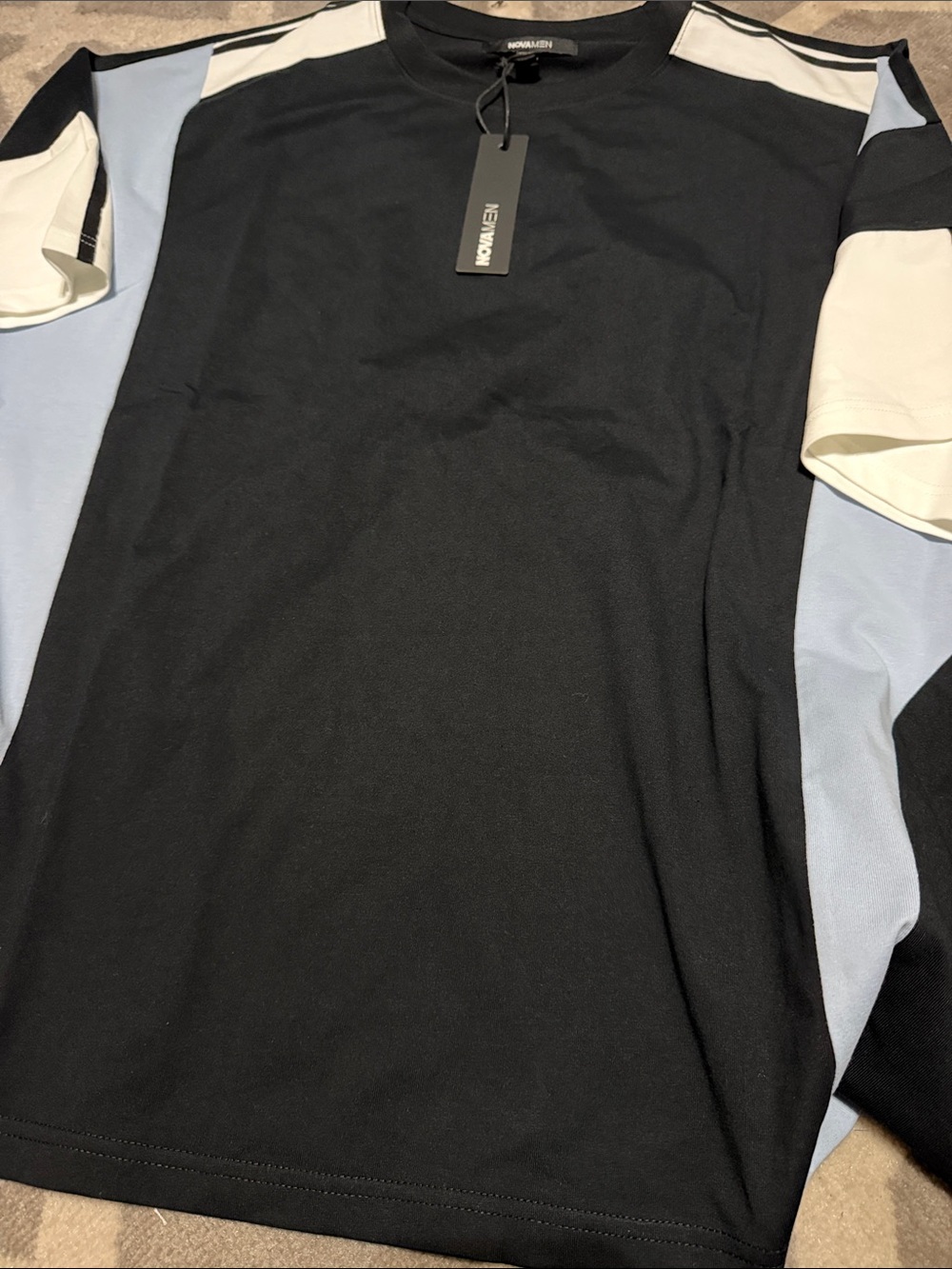 Men’s XXL Color Block Black Tee / NEW